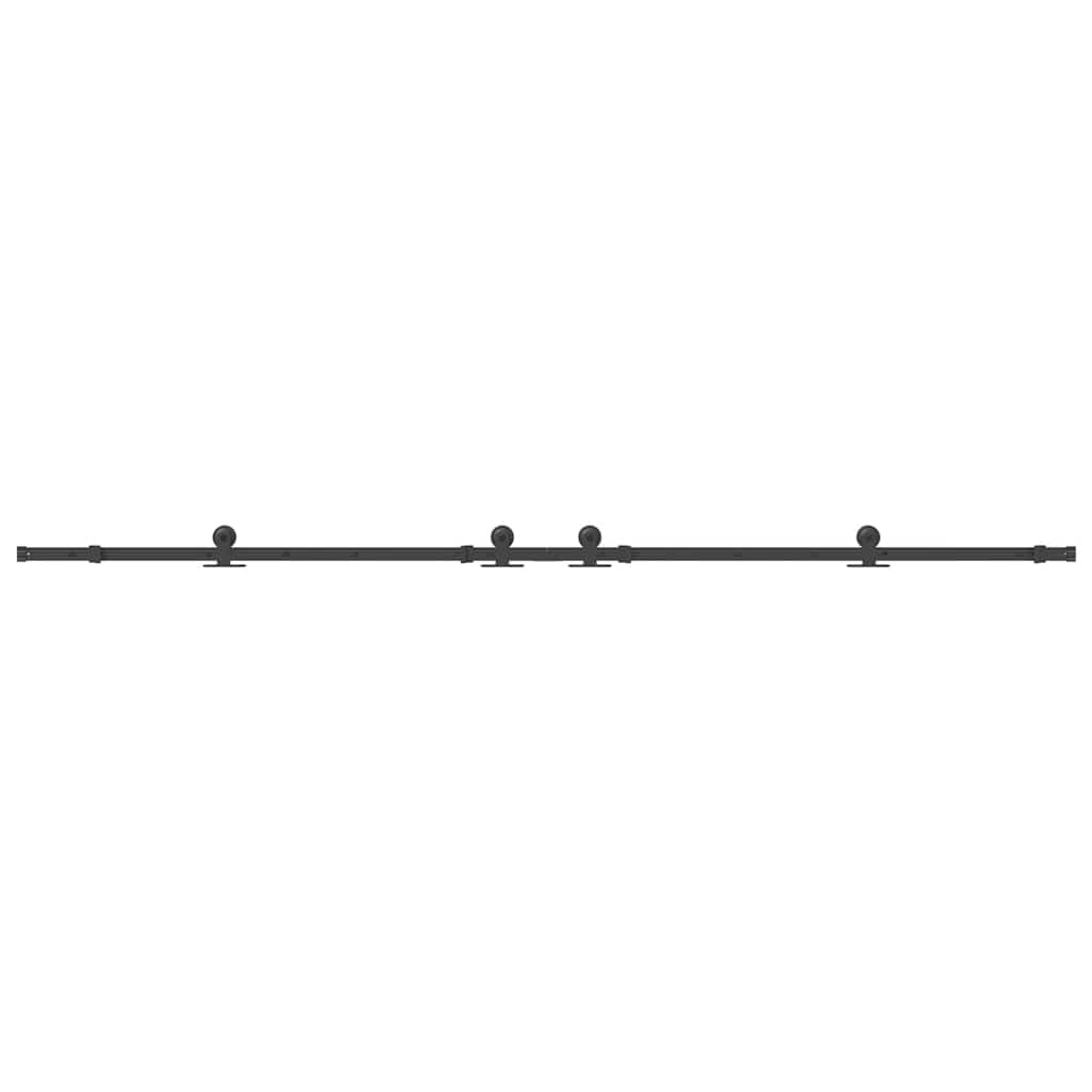 vidaXL Sliding Door Hardware Kit 305 cm Steel Black