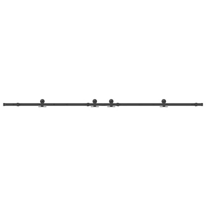 vidaXL Sliding Door Hardware Kit 305 cm Steel Black