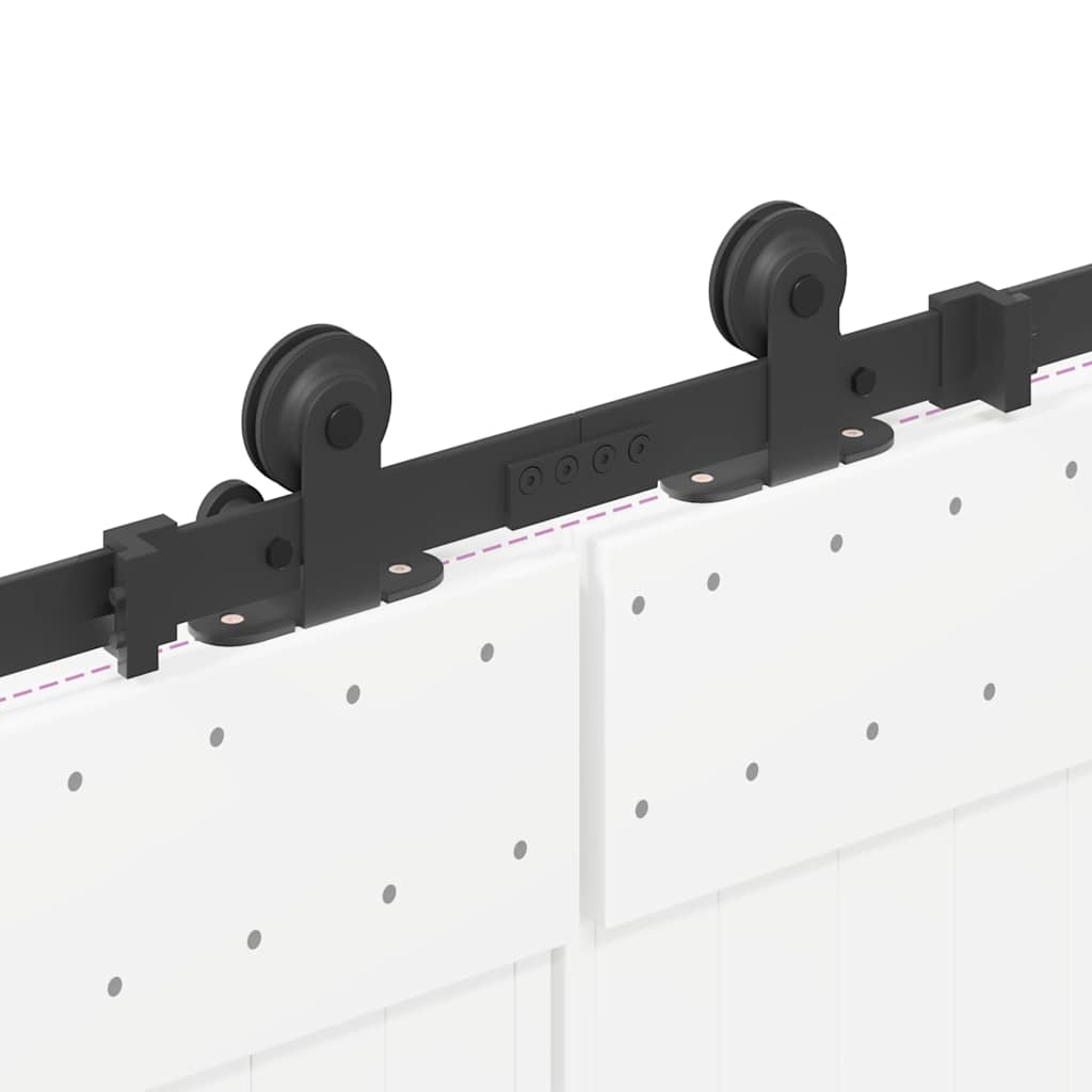 vidaXL Sliding Door Hardware Kit 305 cm Steel Black