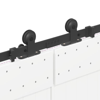 vidaXL Sliding Door Hardware Kit 305 cm Steel Black