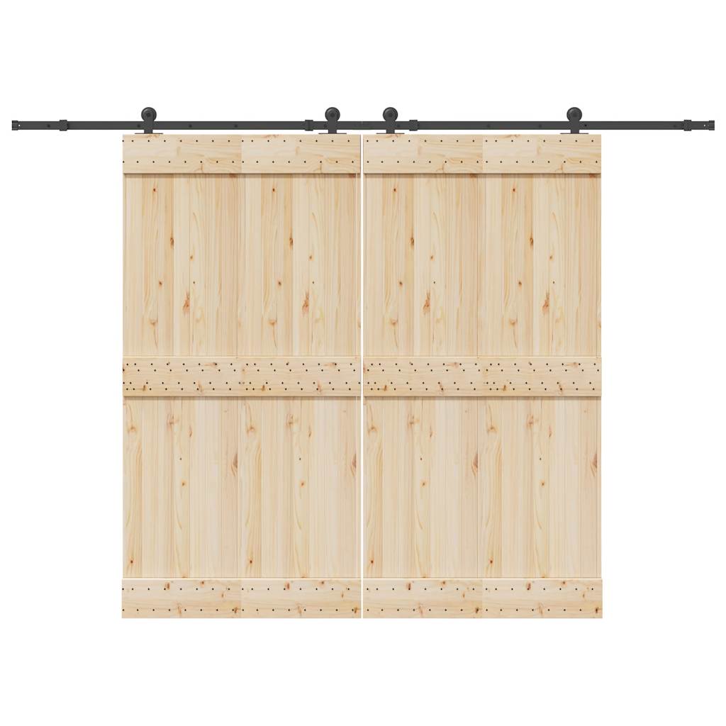 vidaXL Sliding Door Hardware Kit 305 cm Steel Black