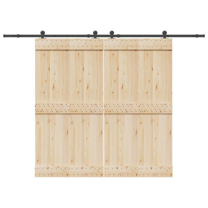vidaXL Sliding Door Hardware Kit 305 cm Steel Black