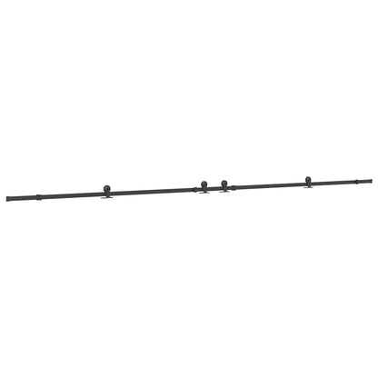 vidaXL Sliding Door Hardware Kit 427 cm Steel Black