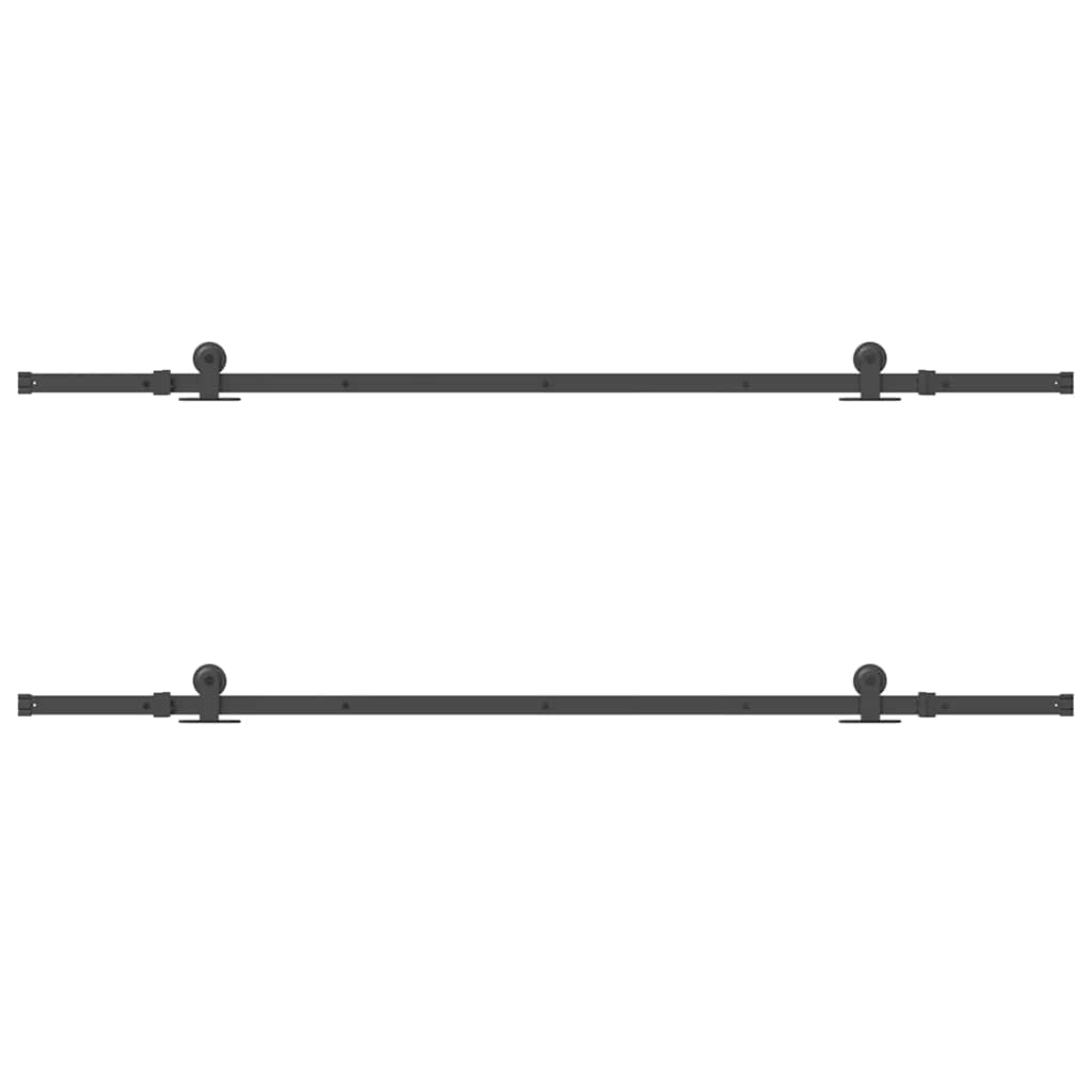 vidaXL Sliding Door Hardware Kit 427 cm Steel Black