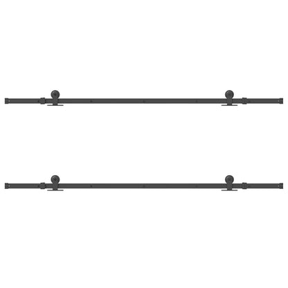 vidaXL Sliding Door Hardware Kit 427 cm Steel Black