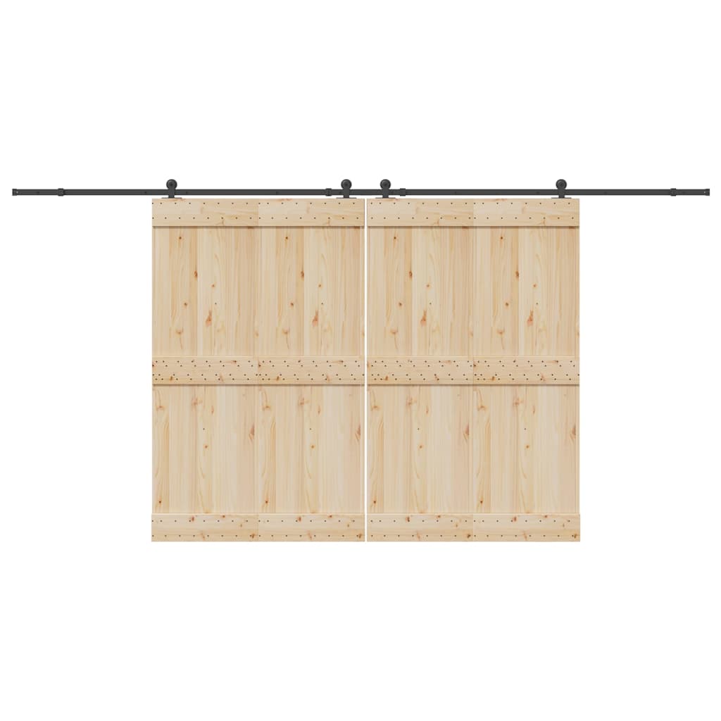 vidaXL Sliding Door Hardware Kit 427 cm Steel Black