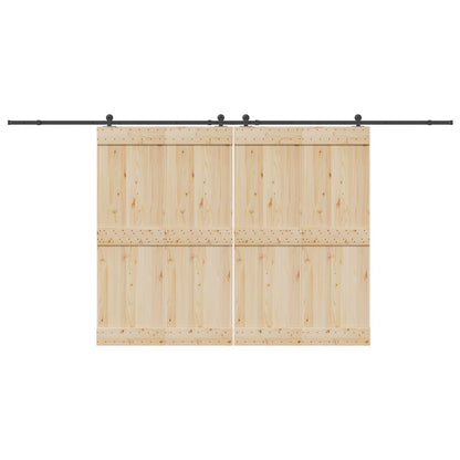 vidaXL Sliding Door Hardware Kit 427 cm Steel Black