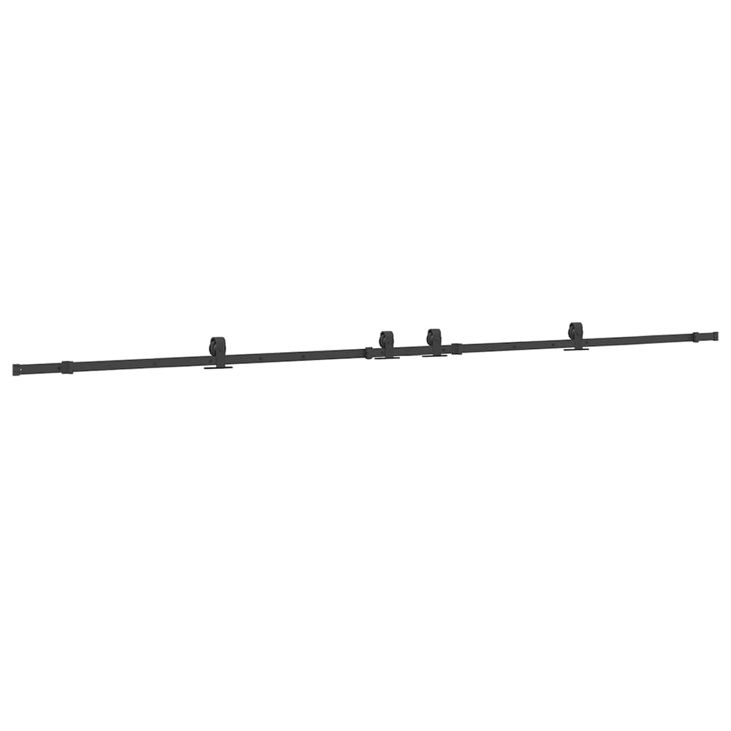 vidaXL Sliding Door Hardware Kit 366 cm Steel Black