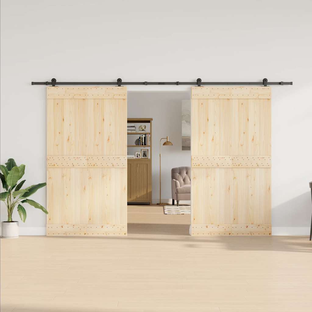 vidaXL Sliding Door Hardware Kit 366 cm Steel Black