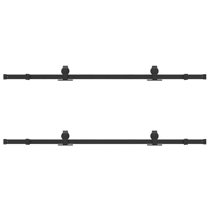 vidaXL Sliding Door Hardware Kit 366 cm Steel Black