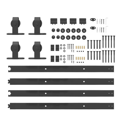 vidaXL Sliding Door Hardware Kit 366 cm Steel Black