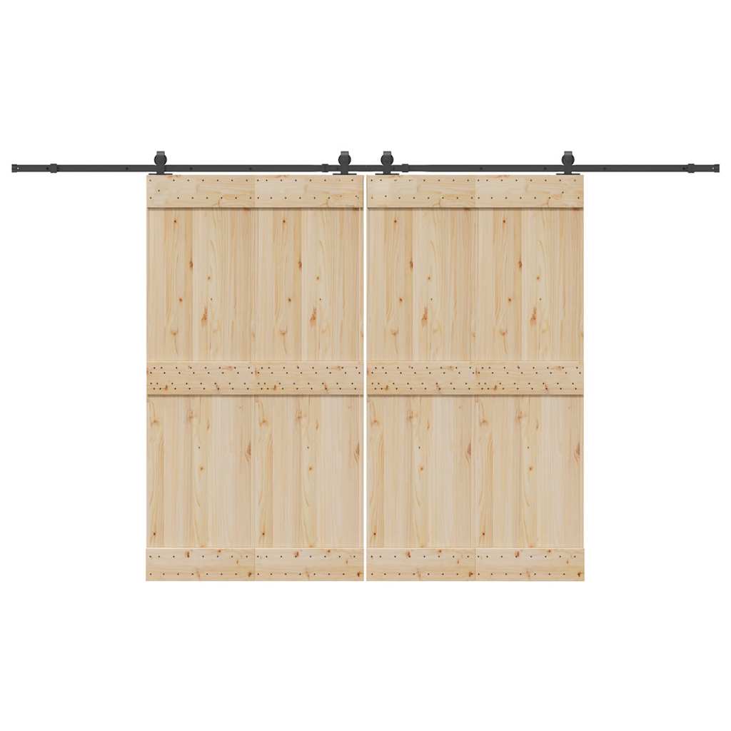 vidaXL Sliding Door Hardware Kit 366 cm Steel Black