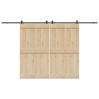 vidaXL Sliding Door Hardware Kit 366 cm Steel Black