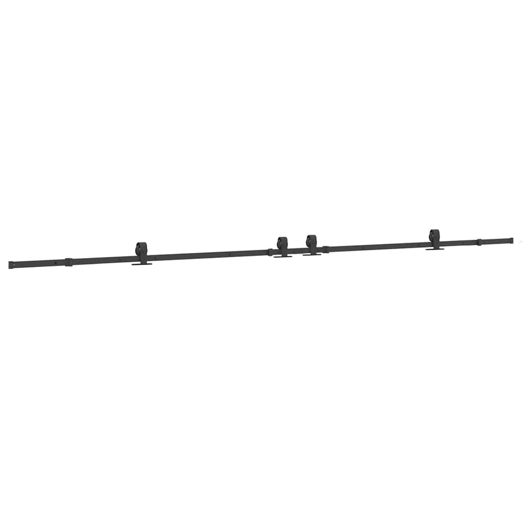 vidaXL Sliding Door Hardware Kit 400 cm Steel Black