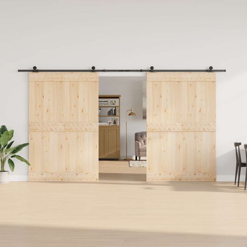 vidaXL Sliding Door Hardware Kit 400 cm Steel Black