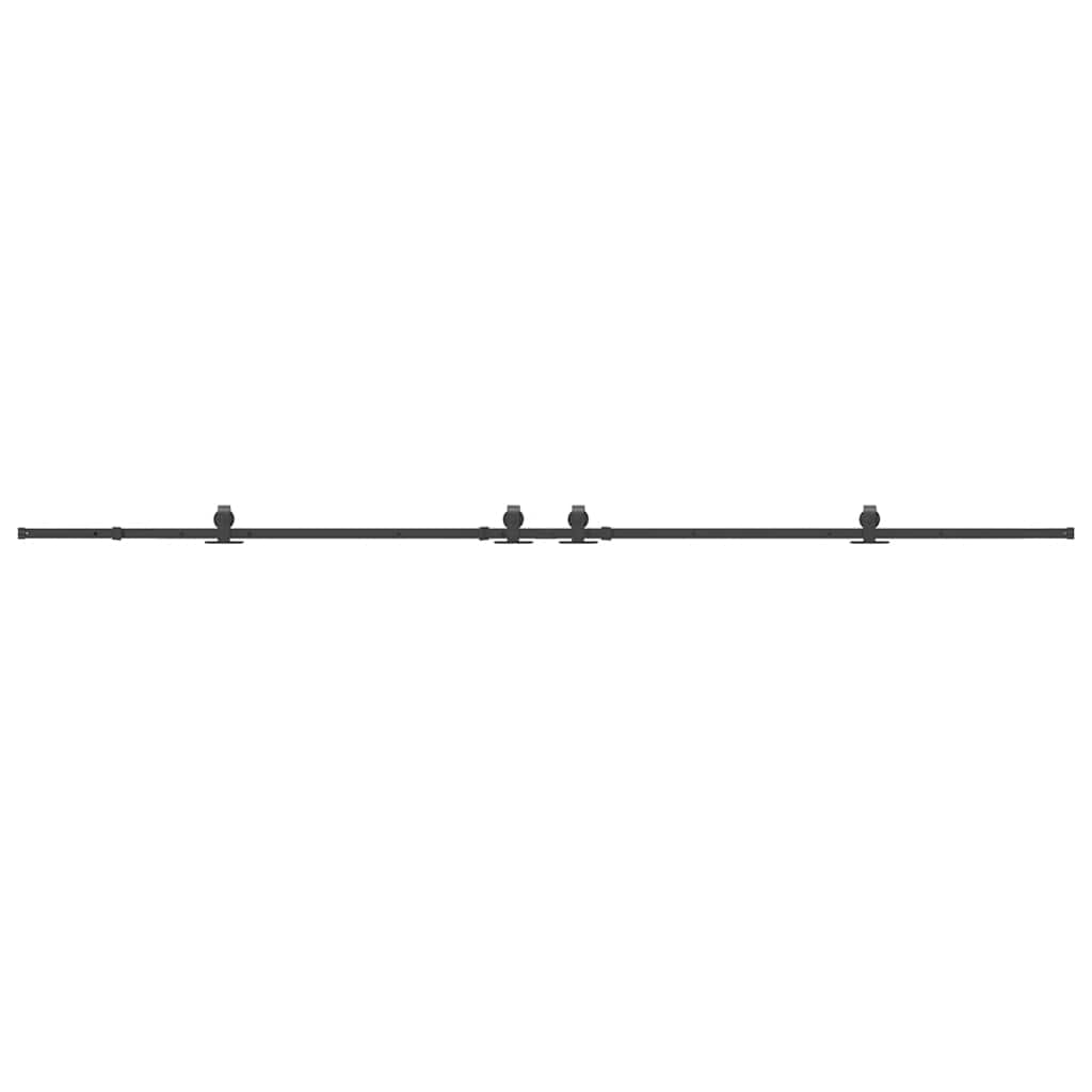 vidaXL Sliding Door Hardware Kit 400 cm Steel Black