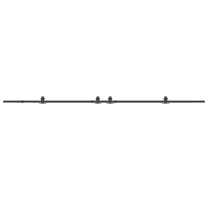 vidaXL Sliding Door Hardware Kit 400 cm Steel Black
