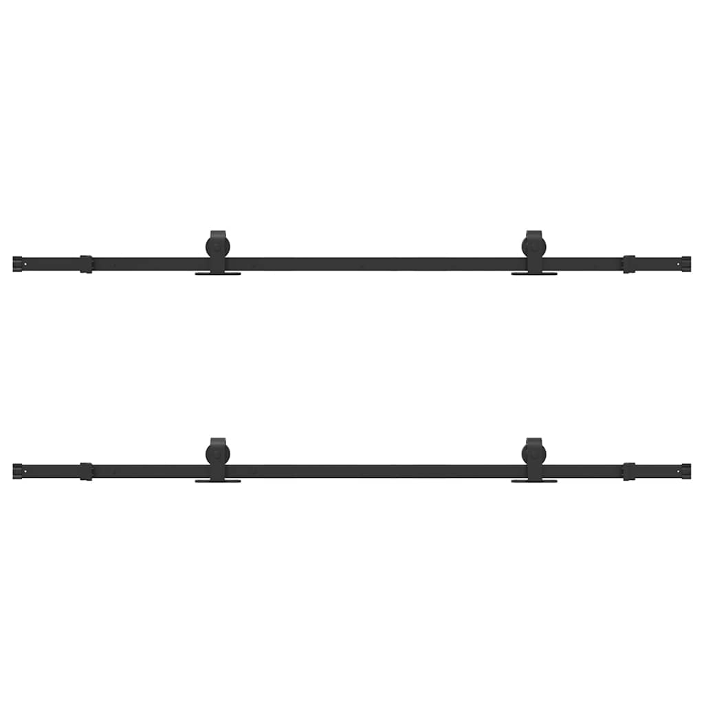 vidaXL Sliding Door Hardware Kit 400 cm Steel Black