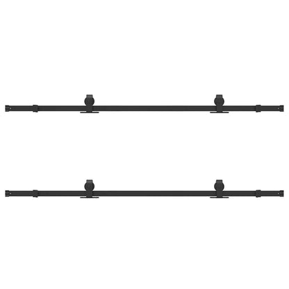 vidaXL Sliding Door Hardware Kit 400 cm Steel Black