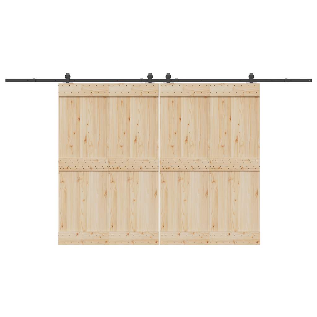 vidaXL Sliding Door Hardware Kit 400 cm Steel Black