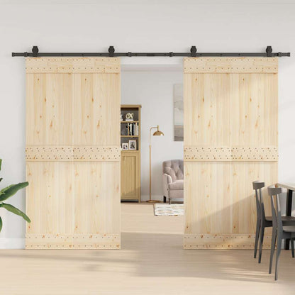 vidaXL Sliding Door Hardware Kit 305 cm Steel Black