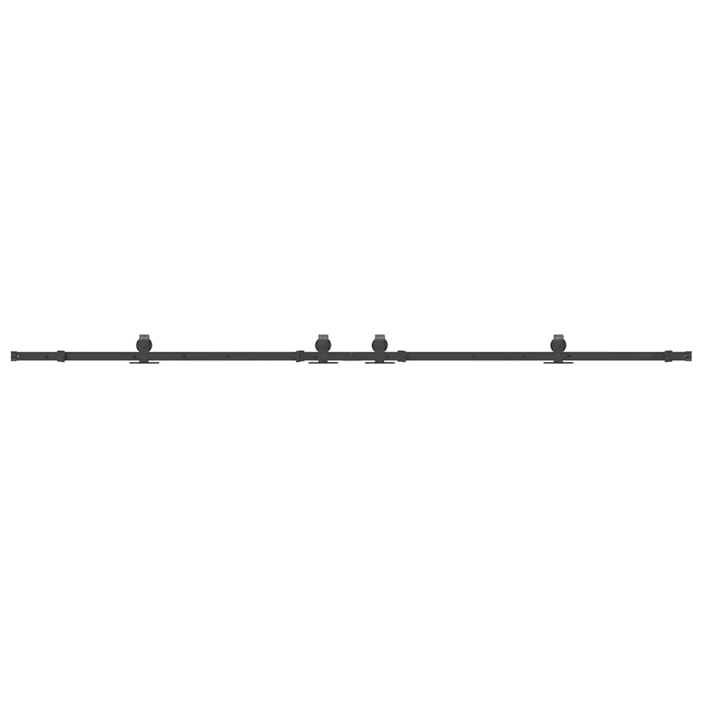 vidaXL Sliding Door Hardware Kit 305 cm Steel Black