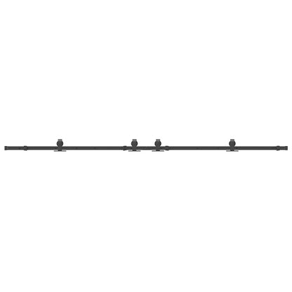 vidaXL Sliding Door Hardware Kit 305 cm Steel Black