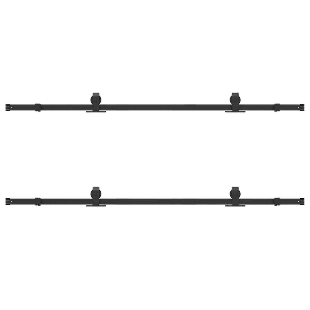 vidaXL Sliding Door Hardware Kit 305 cm Steel Black