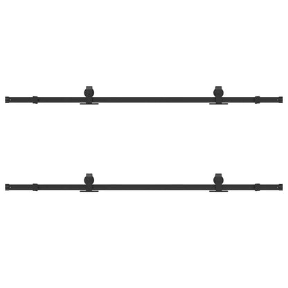 vidaXL Sliding Door Hardware Kit 305 cm Steel Black