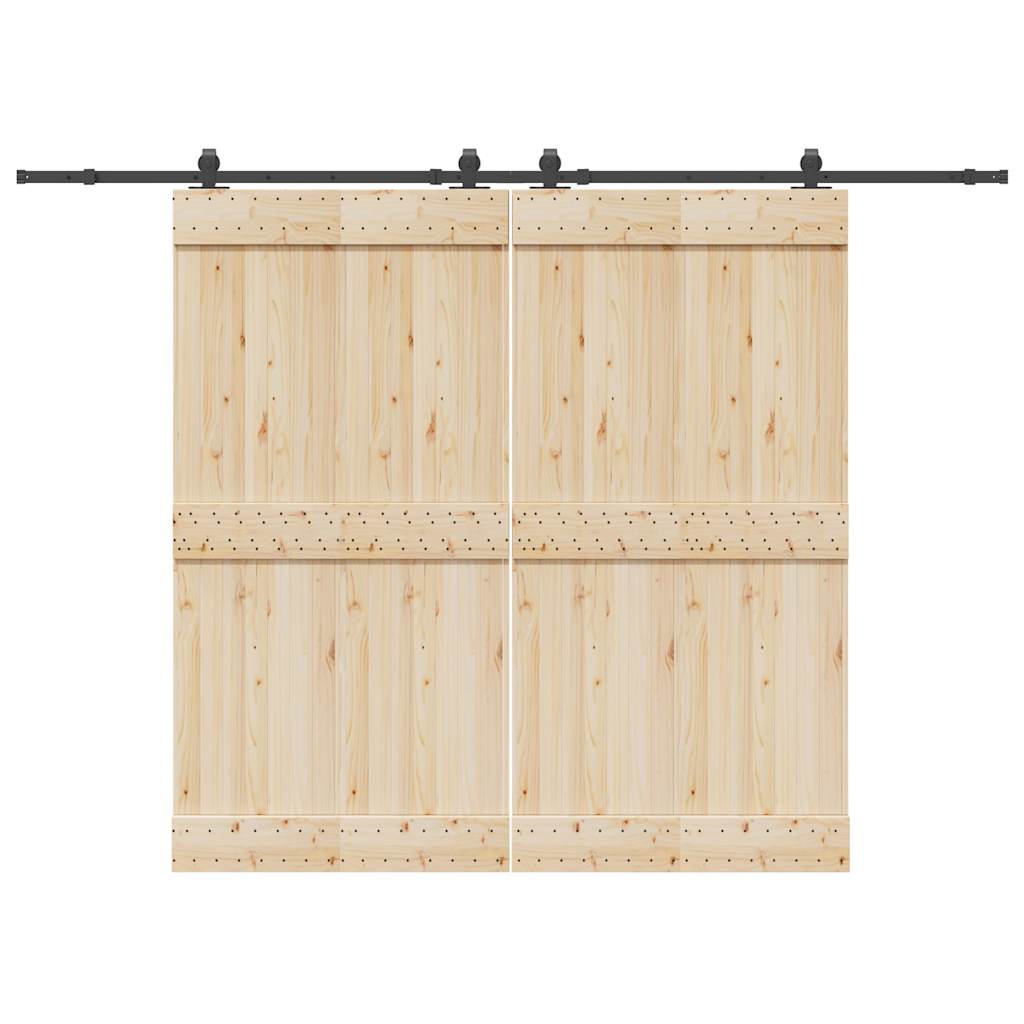 vidaXL Sliding Door Hardware Kit 305 cm Steel Black