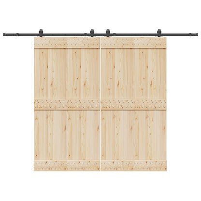 vidaXL Sliding Door Hardware Kit 305 cm Steel Black