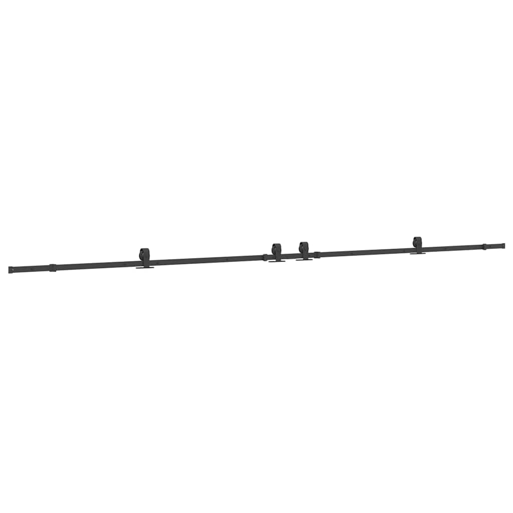 vidaXL Sliding Door Hardware Kit 427 cm Steel Black