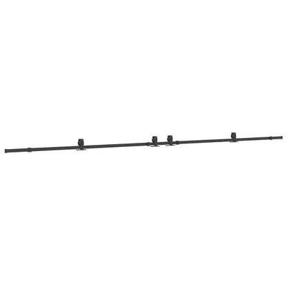 vidaXL Sliding Door Hardware Kit 427 cm Steel Black