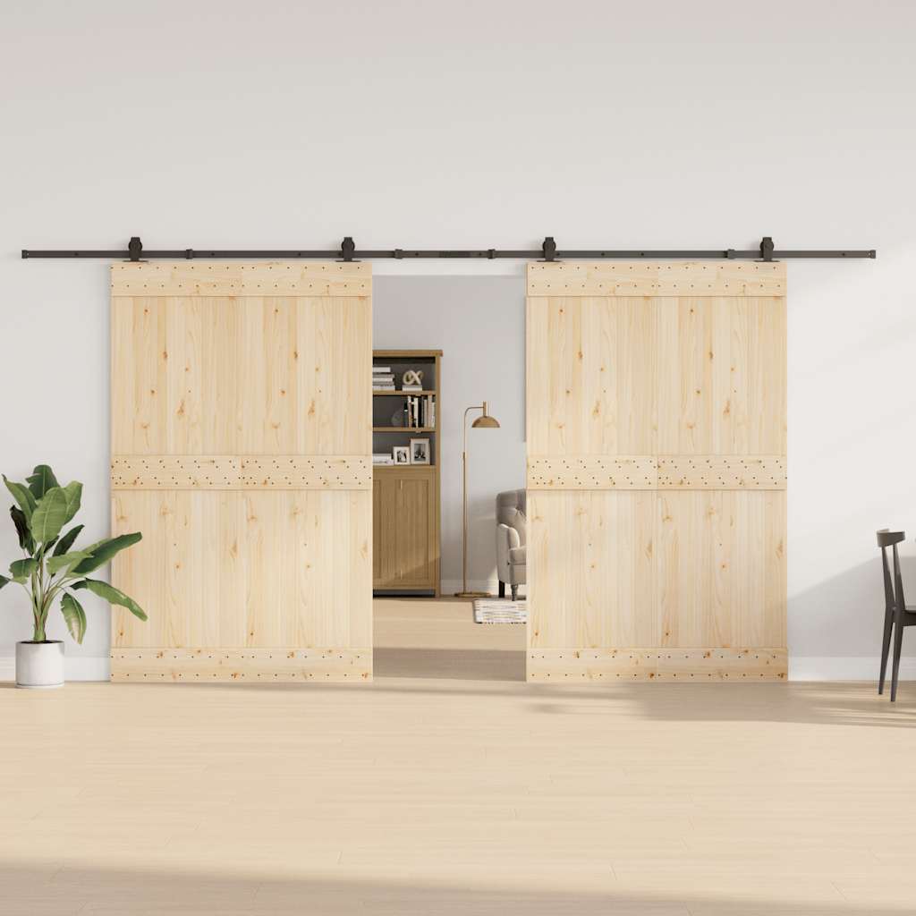 vidaXL Sliding Door Hardware Kit 427 cm Steel Black