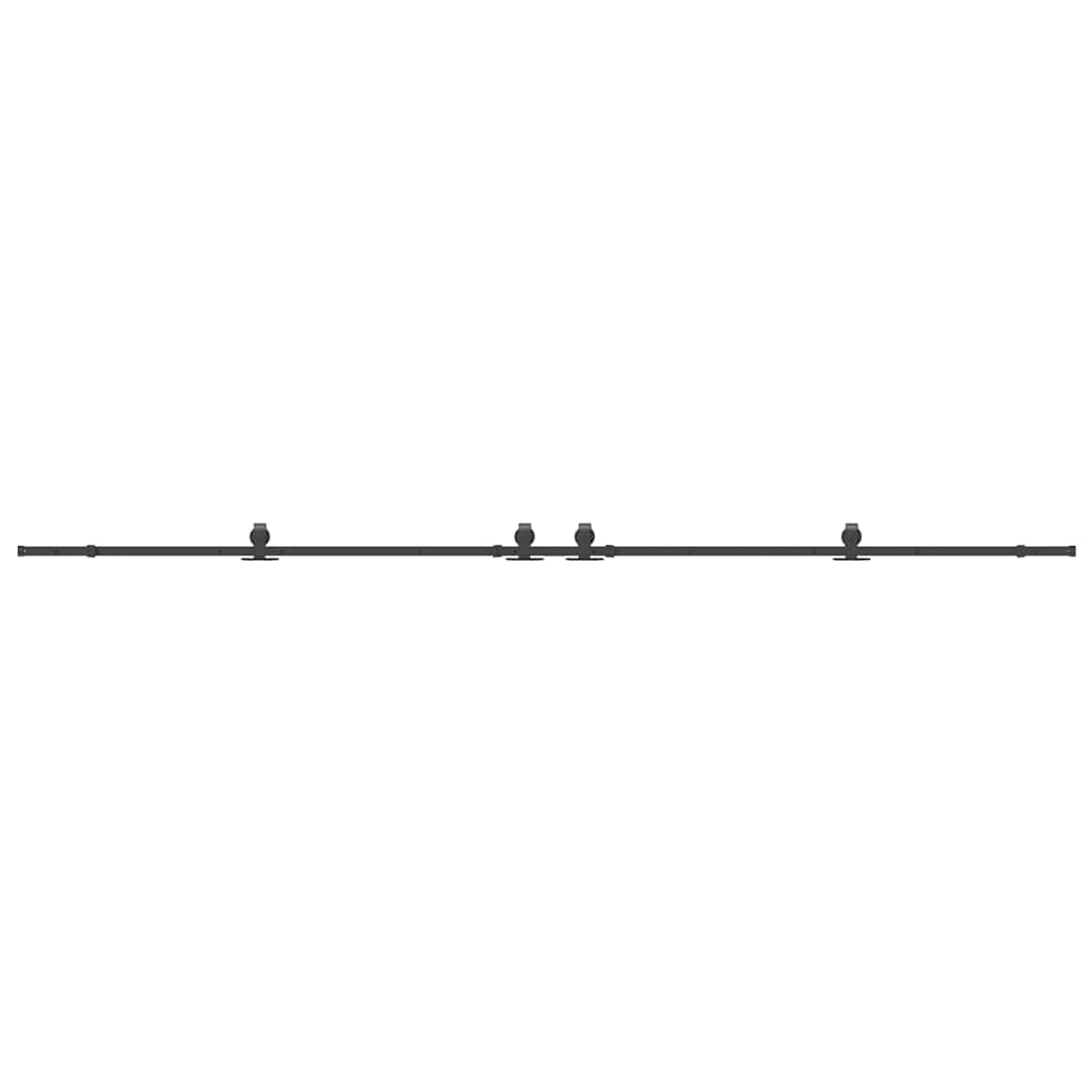 vidaXL Sliding Door Hardware Kit 427 cm Steel Black