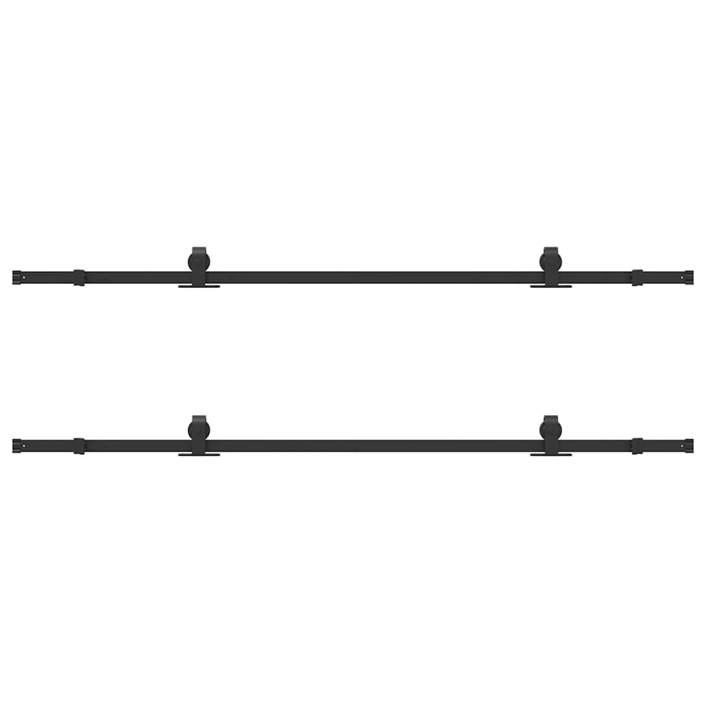 vidaXL Sliding Door Hardware Kit 427 cm Steel Black