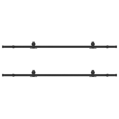 vidaXL Sliding Door Hardware Kit 427 cm Steel Black