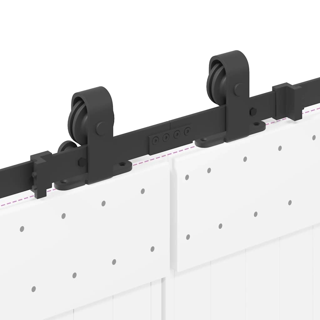 vidaXL Sliding Door Hardware Kit 427 cm Steel Black
