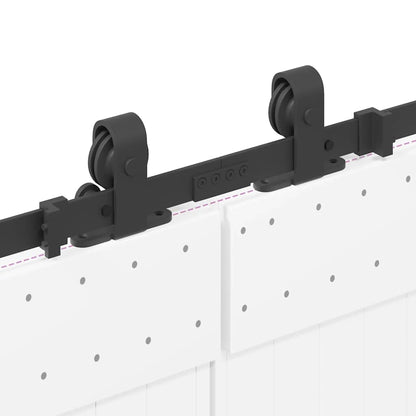 vidaXL Sliding Door Hardware Kit 427 cm Steel Black