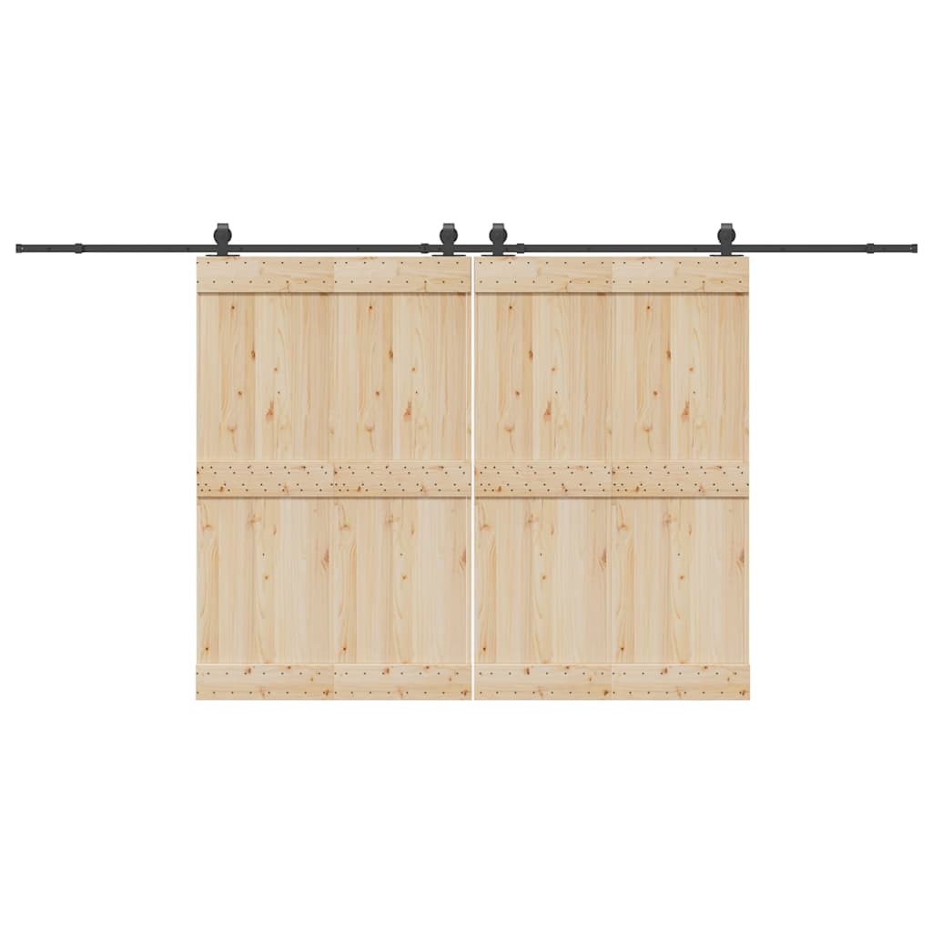 vidaXL Sliding Door Hardware Kit 427 cm Steel Black