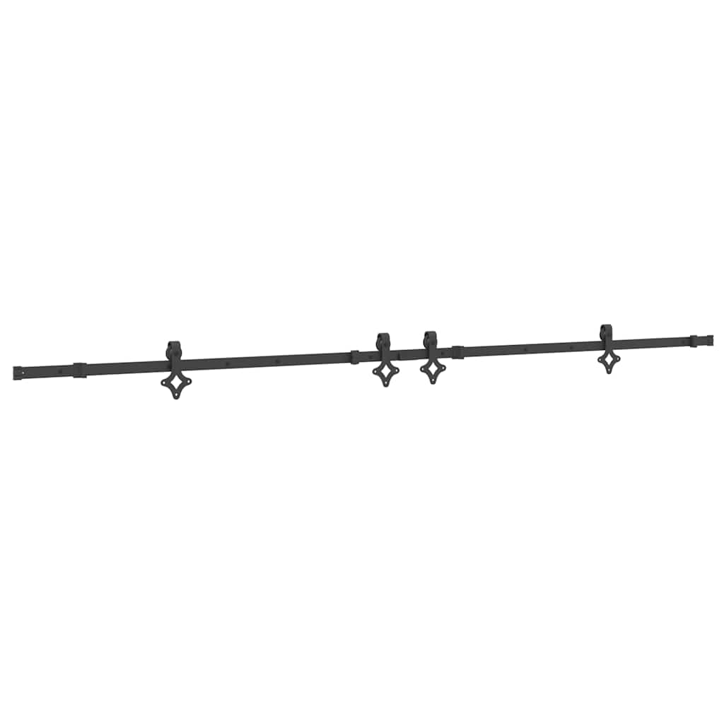 vidaXL Sliding Door Hardware Kit 305 cm Steel Black