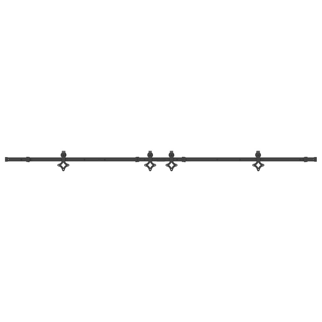 vidaXL Sliding Door Hardware Kit 305 cm Steel Black