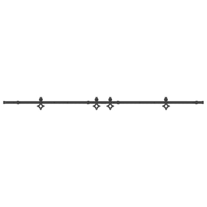 vidaXL Sliding Door Hardware Kit 305 cm Steel Black