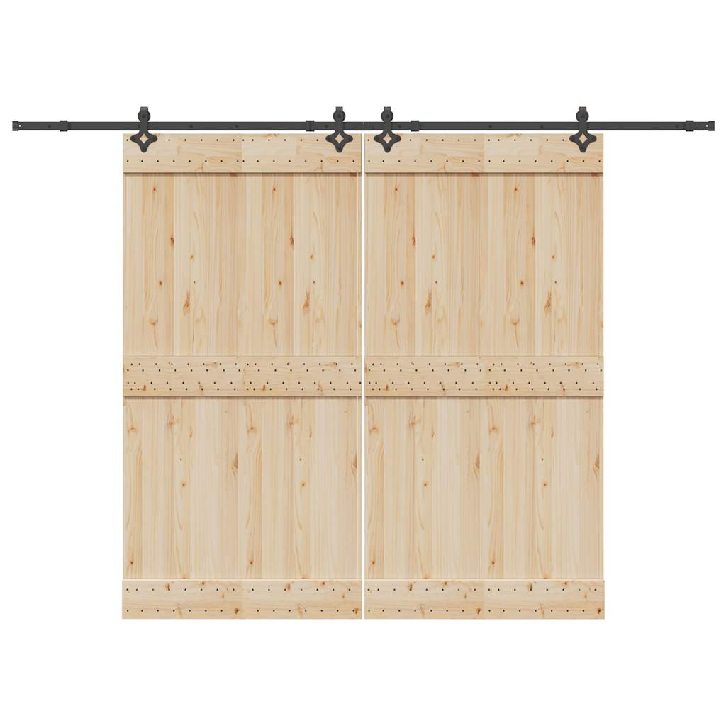 vidaXL Sliding Door Hardware Kit 305 cm Steel Black