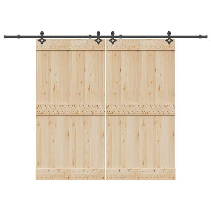 vidaXL Sliding Door Hardware Kit 305 cm Steel Black
