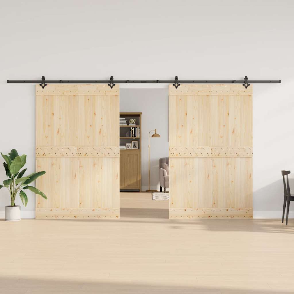 vidaXL Sliding Door Hardware Kit 427 cm Steel Black