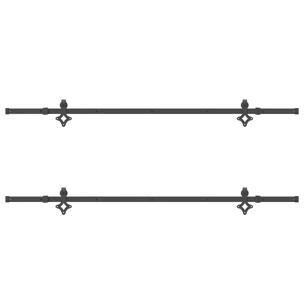 vidaXL Sliding Door Hardware Kit 427 cm Steel Black