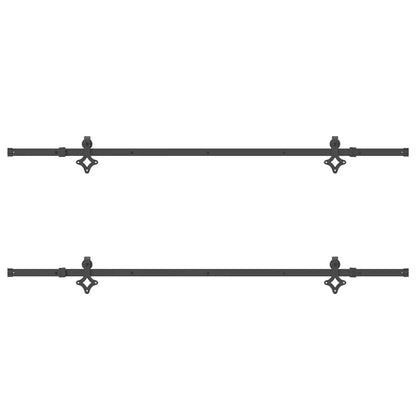 vidaXL Sliding Door Hardware Kit 427 cm Steel Black