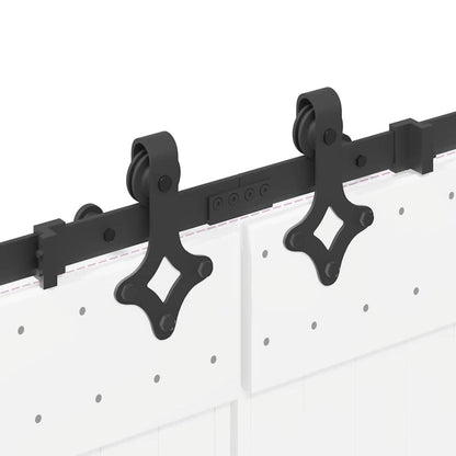 vidaXL Sliding Door Hardware Kit 427 cm Steel Black