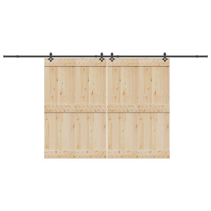 vidaXL Sliding Door Hardware Kit 427 cm Steel Black